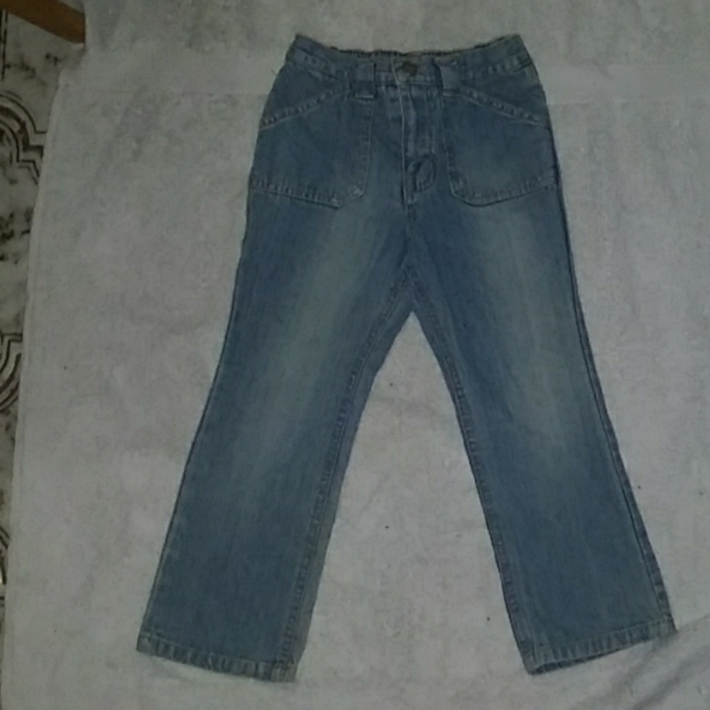 Girls destressed style blue jeans